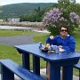 <p align=left>À La Malbaie, premier diner à l'extérieur. Aussi bien en profiter, ils seront rares.